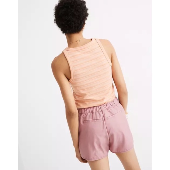 Madewell | NWT Peach Striped Ribbed Slim Fitted Basic Comfy Classic Tank Top - Picture 3 of 10